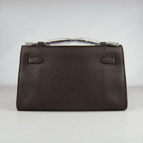 AAA Hermes Kelly 22 CM France Leather Handbag Dark Coffee H008 On Sale - Click Image to Close